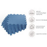 Коврик-пазл UNIX FIT влагостойкий для йоги и фитнеса, 30 х 30 х 1 см, синий, 24 шт. EVAMU24BE
